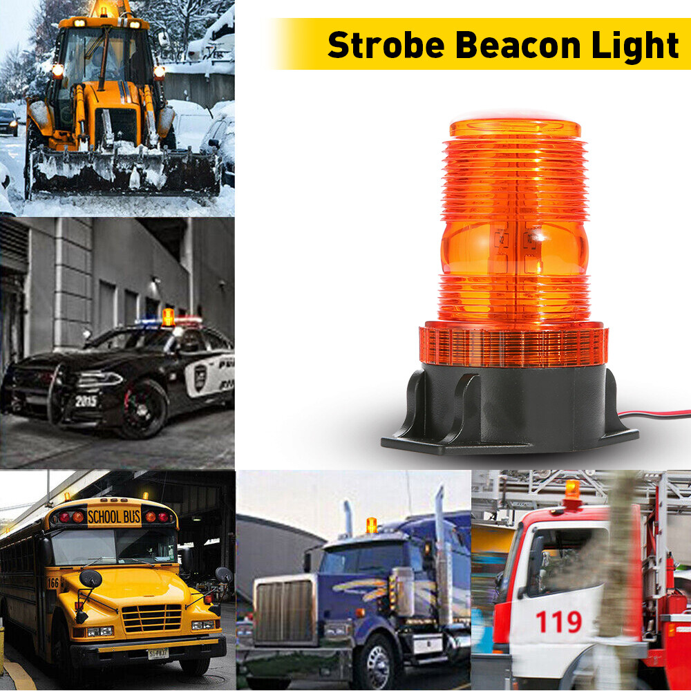 Amber LED Strobe Beacon Light Rooftop Rotating Emergency Warning Forklift Truck
