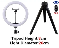 10Ich Dimmable Diva LED Ring Light Selfie Tripod Stand Kit