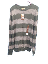 Sonoma Shirt Sweater Large Mens Striped Crew Neck Pull Over Long Sleeve Shirt