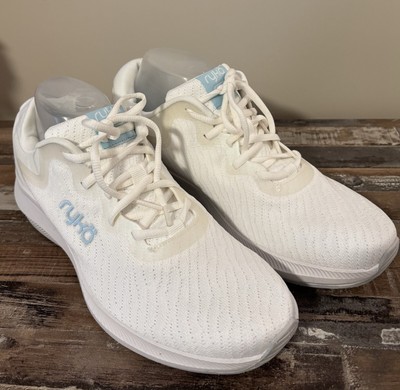 Ryka Shoes Womens 11 M Flourish Walking Sneakers White Fabric Lace Up Low Top