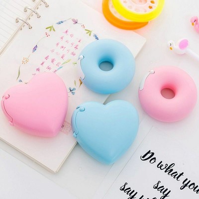 UPUPUP Candy Color Mini Donut Shape Tape Cutter,Heart Style Tape Dispenser,Office School Stationery Tape Split Tool Love Heart,pink UPUPUP Candy Color Mini Donut Shape Tape Cutter,Heart Style Tape Dispenser,Office School Stationery Tape Split Tool Love Heart,pink
