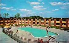 Holiday Inn Portland Maine ME Swimming Pool View Visitors Postcard WOB Note PM