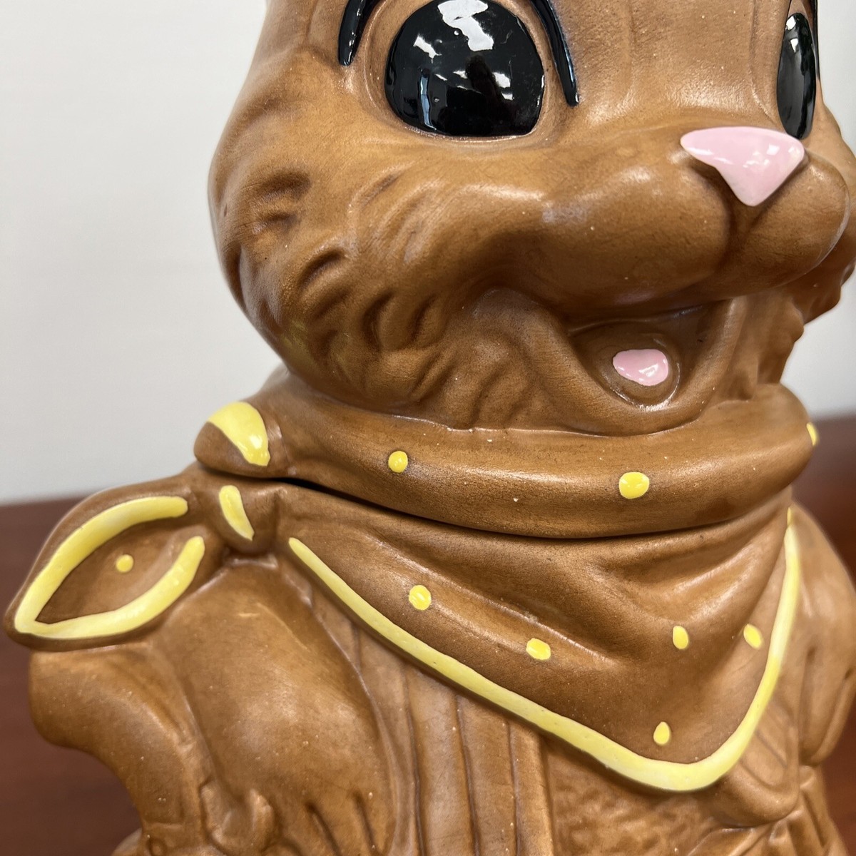 Twin Wonton Sheriff Bunny Cookie Jar 1960s MCM Ceramic 13” High