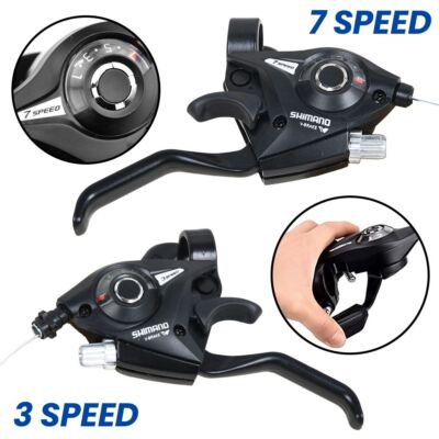 2Stk. Für Shimano 3/7 fach Schalt-Bremshebel 3x7 Schalthebel 21 Gang V-Brake Set