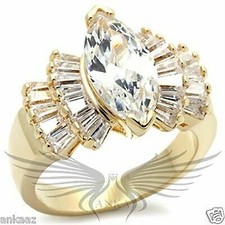Brilliant 3.0Ct Marquise Cubic Zircon CZ AAA Engagement Ring 5 6 7 8 9 10 9X016