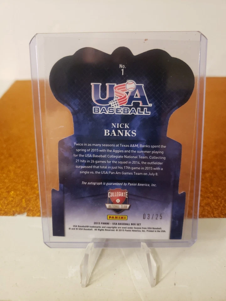 2015 USA Baseball Crown Royale Signatures Blue Morgan McCullough Auto 3/25 - Image 2 of 2