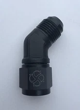 X560 -4AN Flare 45 Degree Fitting Female/Male Union BLACK
