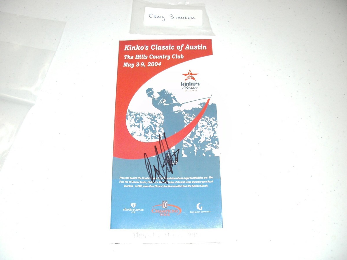 CRAIG STADLER AUTOGRAPHED 2004 KINKO'S TOURNAMENT GUIDE