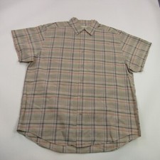 Eddie Bauer Shirt Mens Medium Short Sleeve Button Front Plaid