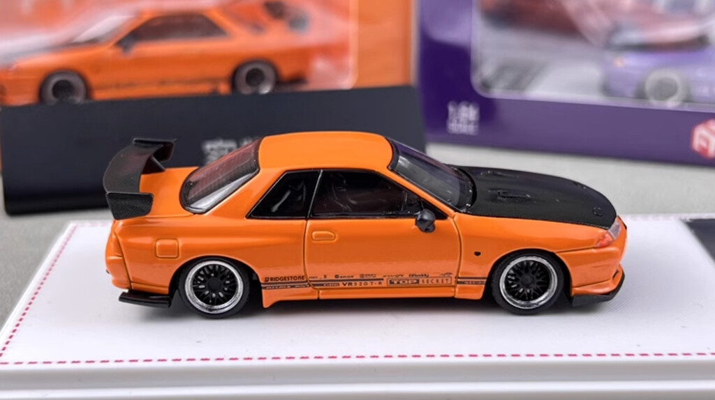 GB FH 1:64 Orange Skyline GTR R32 Top Secret Sports Model Diecast