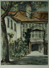 Igo Pötsch (Graz 1884 - 1943 Vienna) Villa con portale finestra.