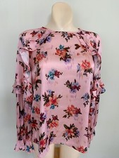NEW ZARA WOMEN LIGHT PINK PRINTED BLOUSE LONG SLEEVE Size S C768 1932 224 330