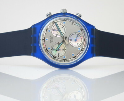 BLUE FRAME - SWATCH CHRONO  - SCN401C - ungetragen, original Bilder