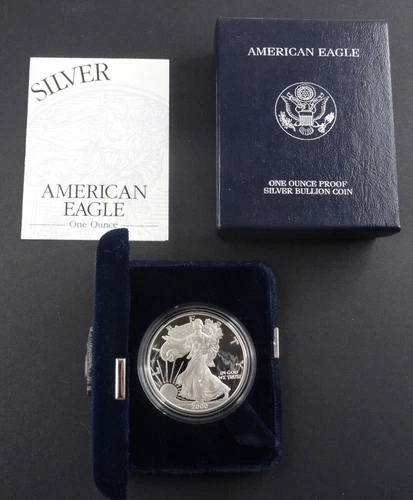 2000-P Proof American Silver Eagle Dollar $1 Box & COA US Mint Bullion OGP