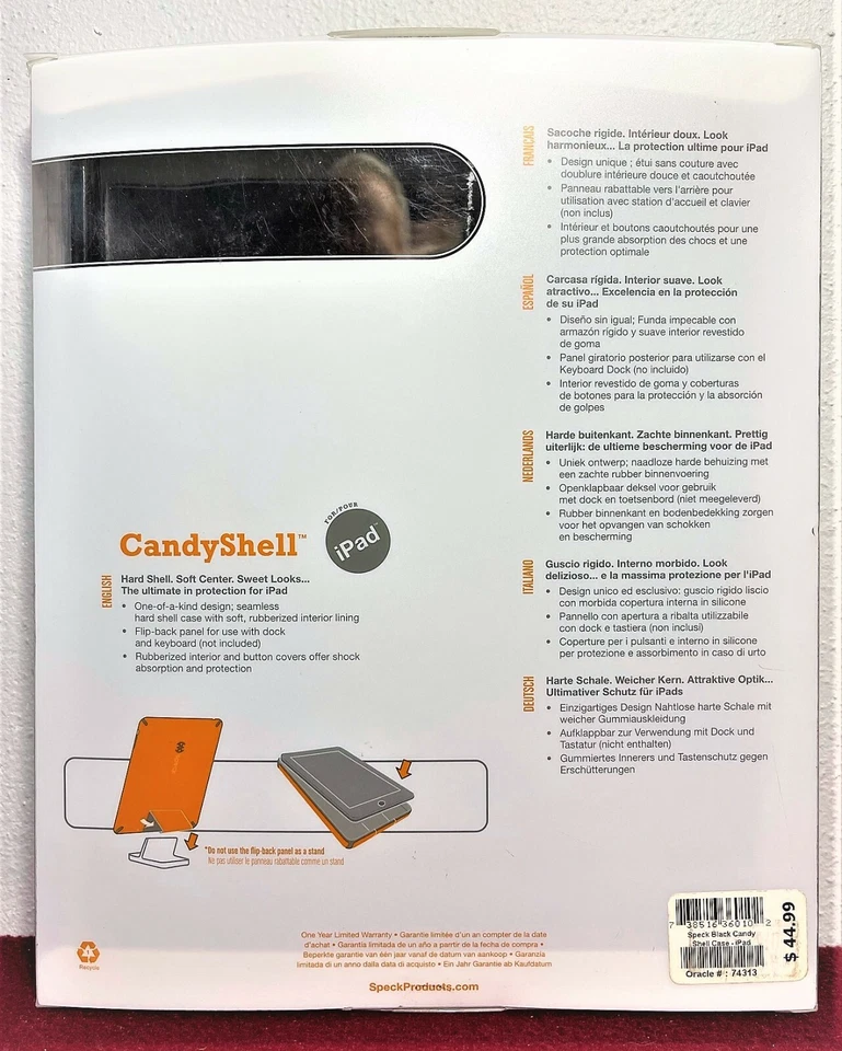 Speck Candy Shell iPad Protective Cover:  Black and White:  SHIPS FREE & INSURED - Image 4 of 4