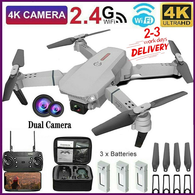 WiFi FPV Drohne Faltbar Dual 4K Kamera Quadrocopter Selfie RC Drone 3 Batterie WiFi FPV Drohne Faltbar Dual 4K Kamera Quadrocopter Selfie RC Drone 3 Batterie