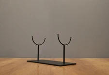 6" high Metal Display Stand double "U" style holder for Art Objects - 12x4" Base