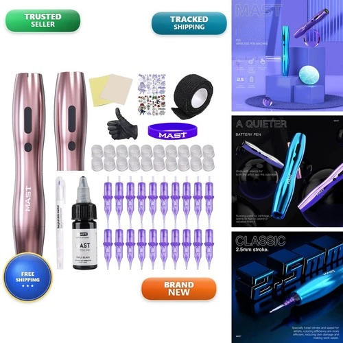 Mast P20 Wireless Tattoo Kit 2.5mm Stroke Slim Pen 2 Batteries - product listing photo