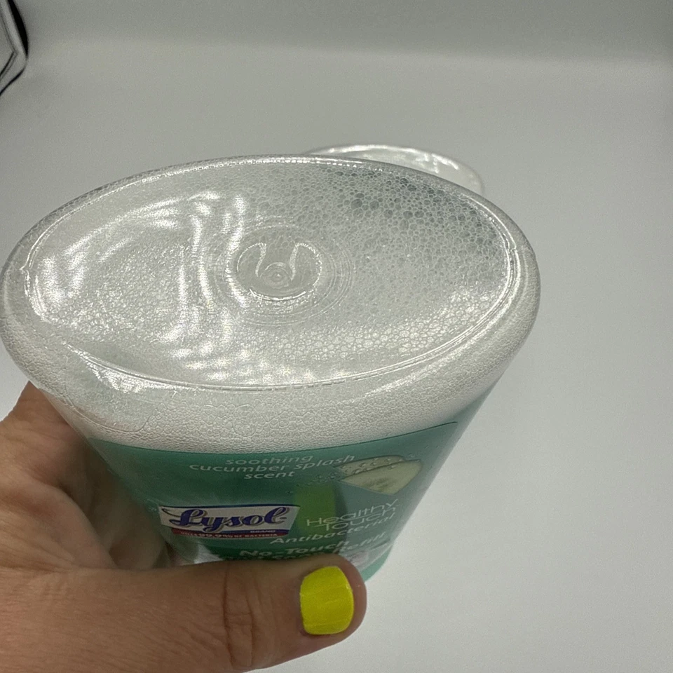 2 NOS Lysol 无触摸洗手皂分配器补充黄瓜飞溅过期 — 第 3/4 张图片
