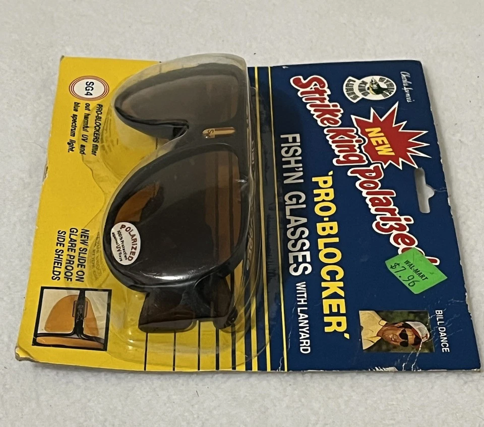 Vintage Bill Dance Strike King Polarized Fishing Glasses w/Side Shields (NOS) - Image 4 of 4