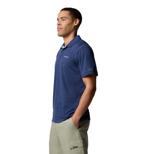 Columbia Mens Sage Peak Knit Polo, Dark Mountain Heather, Small - Afbeelding 4 van 6