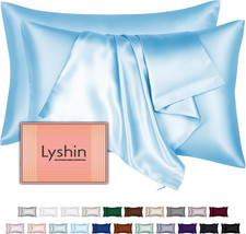 Silk Pillow Cases 2 Pack Standard Size with Hidden Zipper, Mulberry Silk Pillowc