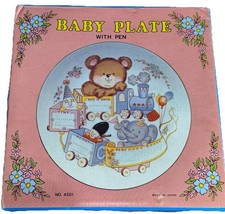 Vtg Baby Plate Customizable 9" Decorative Plate Announcement Baby Shower Gift
