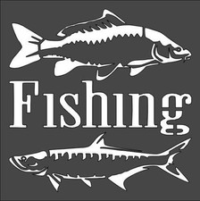 5.5x5.5" Fishing Stencil Reusable Clear Plastic Template Custom Cut
