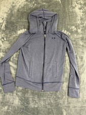 Under Armour ColdGear Womens Full-Zip Hoodie blue Size S Lightweight