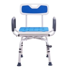 Uimoso Shower Chair 360° Swivel Tub Shower Seat with Armrests & Backrest 400lbs