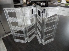 Clear Acrylic 4-Panel Folding Earring Holder Jewelry Display Stand Organizer