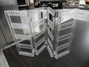 Clear Acrylic 4-Panel Folding Earring Holder Jewelry Display Stand Organizer