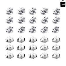 30Pcs/15 Pairs 925 Stamped Sterling Silver Tone Earring Backs Replacement Secure