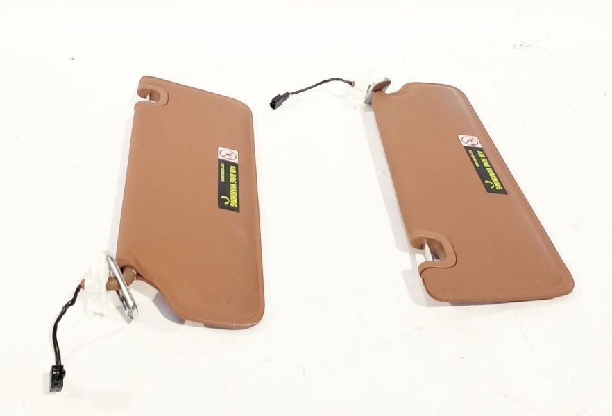 2007 Bentley Continental GTC OEM Pair Sun Visors Saddle Brown Leather 3w0857585d