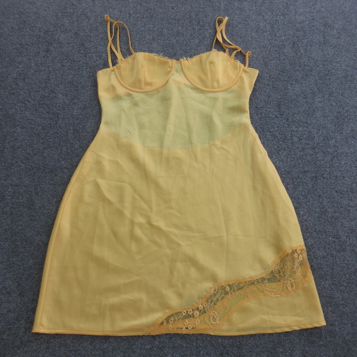 chinese dress ladies Stolen Stores Swan Slip Lace Yellow Maxi Dress