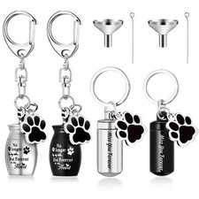 4 Pcs Pet Ashes Keepsake Keychain for Dog Pet Ashes Urn with 4 Pcs Filling To...