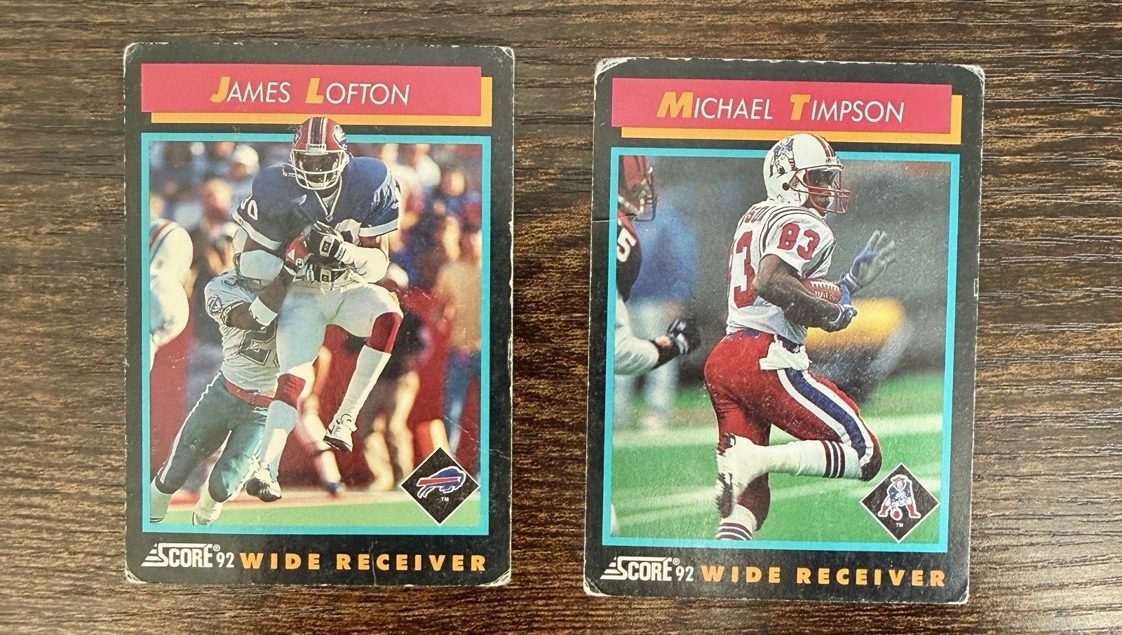 Score 1992 Football James Lofton #425 & Michael Timpson #428 Cards Lot