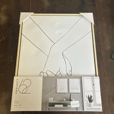 Project 62 2 Pack Wall Art 16 In x 20 In Black and White (BACKING IS RIPPED NEW)