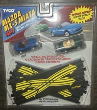 VINTAGE RARE 1991 TYCO HP7 Mazda Miata MX-5 TWIN PACK Slot Cars Racing 7063