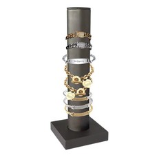 Faux Leather Vertical Display Stand Holder Bracelet Bangle Tower Display