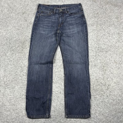 Levis 514 Straight Fit Jeans Mens 32x30 Blue Whiskered Dark Wash Denim
