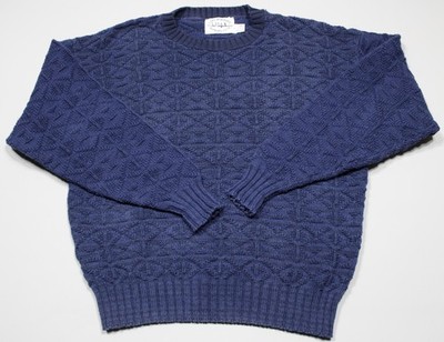 Vintage Lake Harmony Rowing Club Sweater Mens XL Blue Cotton Geometric Knit