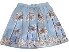 J Crew Blue Palm Tree Print A-Line High Rise ...