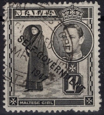 ENGLISCHE KOLONIEN MALTA 1948-53 GEORG VI SELF GOVERNMENT 1 SHILLING N.243 US.