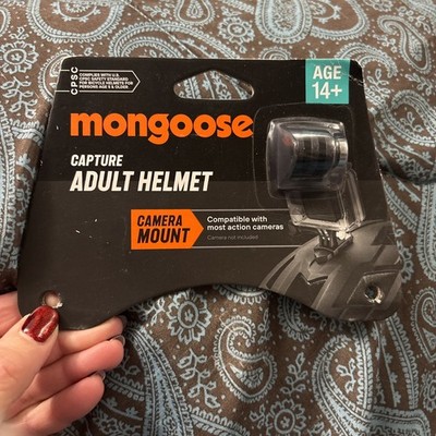 MONGOOSE Camera Mount for helmet for Most Action Cameras Adult Ages 14+  NEW!!