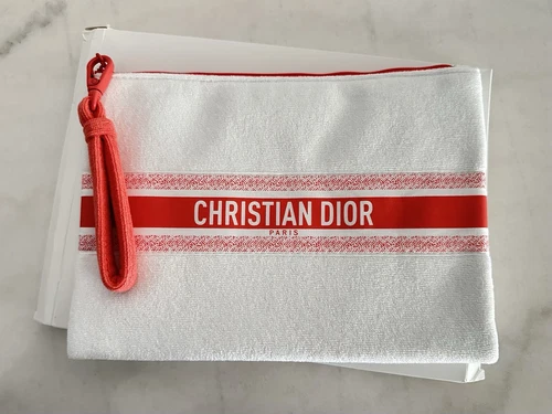 Pochette été bracelet Christian Dior tissu éponge blanc 2024 NS020078 neuve dans sa boîte