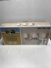 Hamilton 3-Light Brushed Nickel Vanity Light W/Opal White Frosted Glass Shades