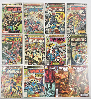 The Invaders Comic Lot Of 10 Marvel Comics 1975-79 + Invaders Now #1, 2, 4