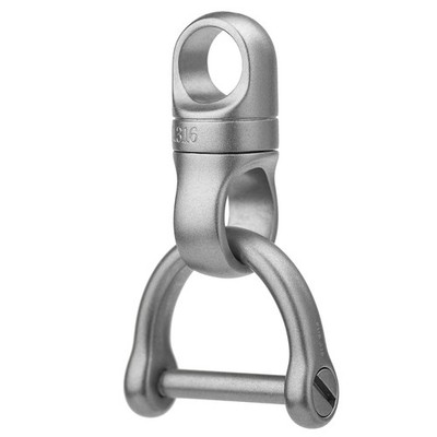 TISUR Swivel Key Ring Clips for Keychains, 360°Rotatable M, with D ring-Matte 
