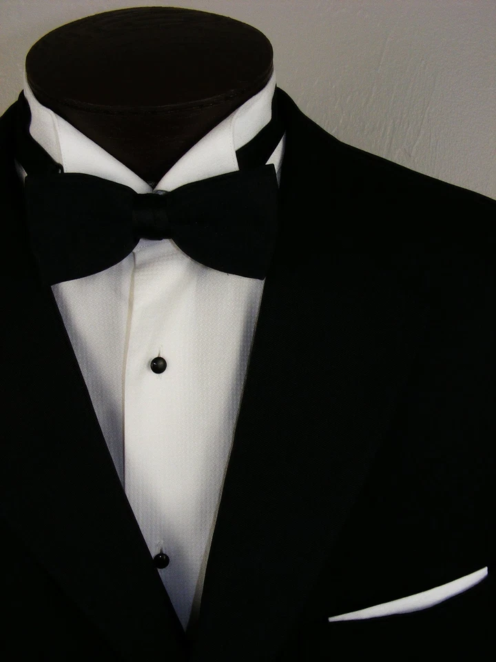 MENS SZ 46L TAILORED KITON NAPOLI SUPER 150'S BLACK TUX TUXEDO SZ 46L 39 X 34 - Image 2 of 4